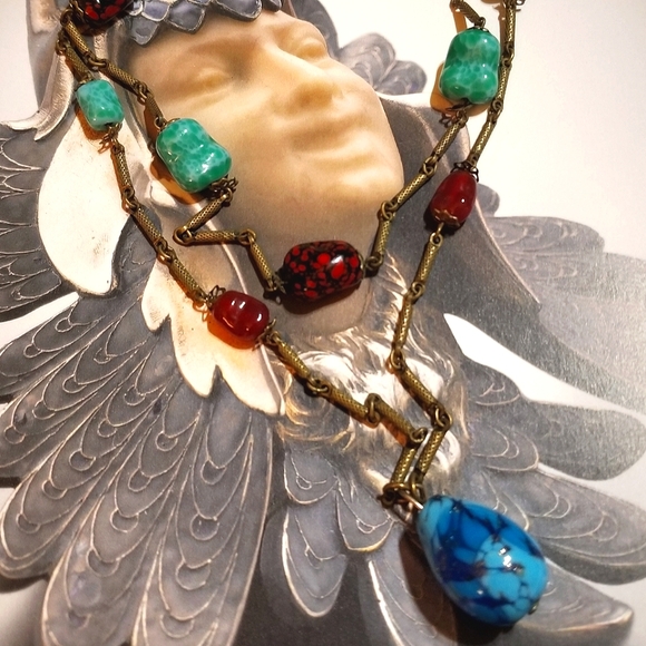 RARE Antique Venetian BORO Glass Necklace - Picture 4 of 8